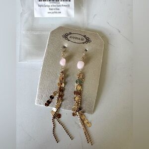 NWT Joyfolie Sagitta Pink and Gold Drop Earrings
